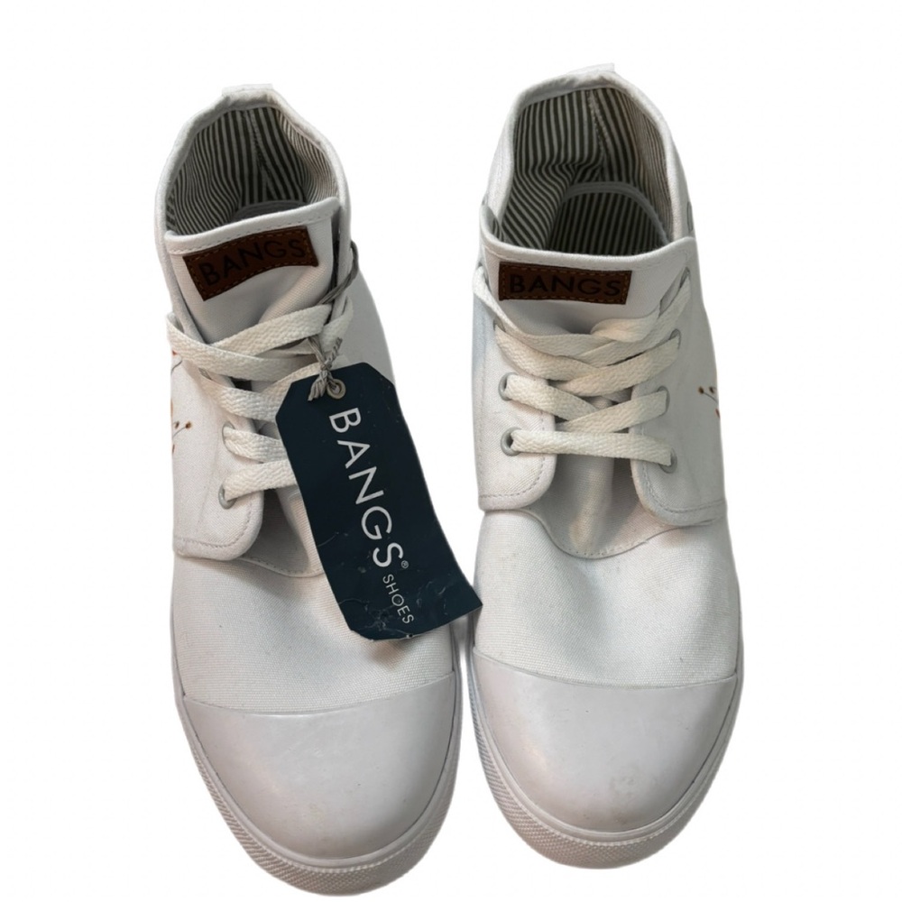 Rare BANGS White Floral High-Top Canvas Sneakers | Women’s 9 - Picture 2 of 9